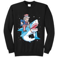 Uncle Sam Riding Shark 4th Of July Jawsome Sweatshirt