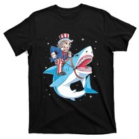 Uncle Sam Riding Shark 4th Of July Jawsome T-Shirt