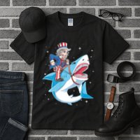 Uncle Sam Riding Shark 4th Of July Jawsome Tall T-Shirt