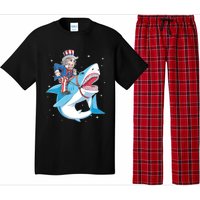 Uncle Sam Riding Shark 4th Of July Jawsome Pajama Set