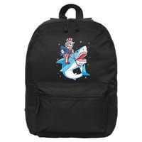 Uncle Sam Riding Shark 4th Of July Jawsome 16 in Basic Backpack