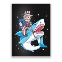 Uncle Sam Riding Shark 4th Of July Jawsome Poster
