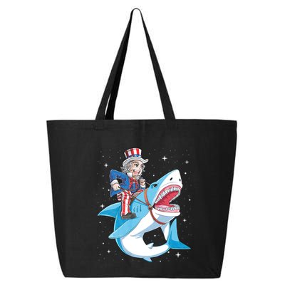 Uncle Sam Riding Shark 4th Of July Jawsome 25L Jumbo Tote