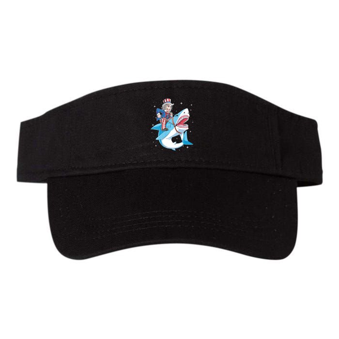 Uncle Sam Riding Shark 4th Of July Jawsome Visor