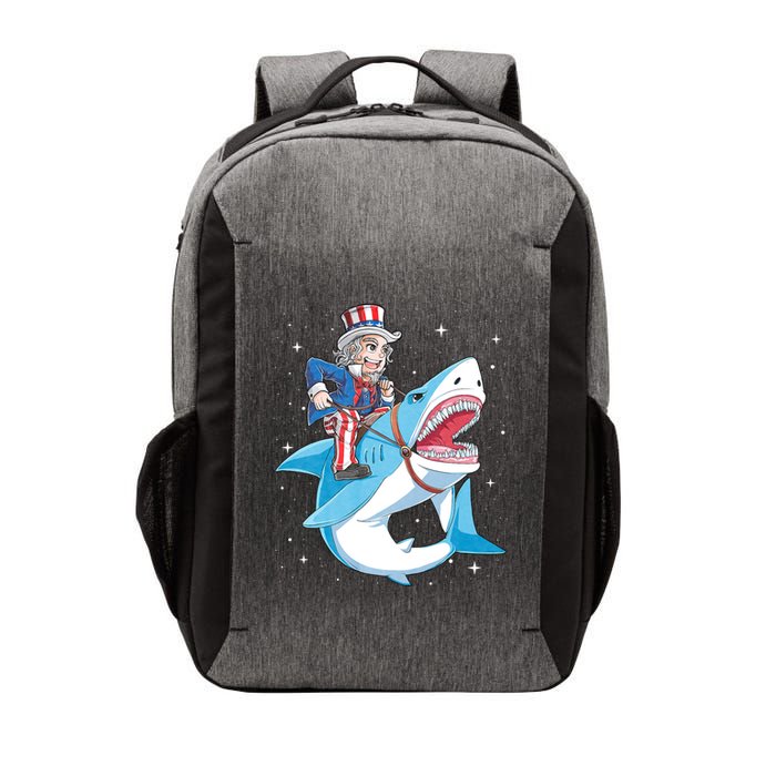 Uncle Sam Riding Shark 4th Of July Jawsome Vector Backpack