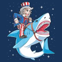 Uncle Sam Riding Shark 4th Of July Jawsome Infant Baby Jersey Bodysuit