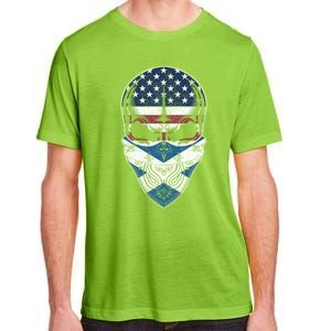 Usa Scotland Roots Gift Scottish American Flag Skull Cool Gift Adult ChromaSoft Performance T-Shirt