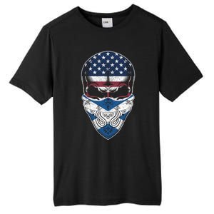 Usa Scotland Roots Gift Scottish American Flag Skull Cool Gift Tall Fusion ChromaSoft Performance T-Shirt