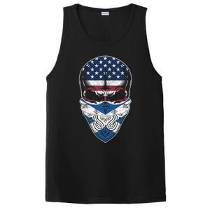 Usa Scotland Roots Gift Scottish American Flag Skull Cool Gift PosiCharge Competitor Tank