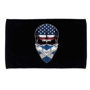 Usa Scotland Roots Gift Scottish American Flag Skull Cool Gift Microfiber Hand Towel