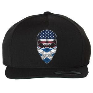 Usa Scotland Roots Gift Scottish American Flag Skull Cool Gift Wool Snapback Cap