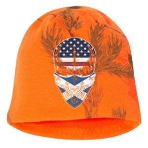 Usa Scotland Roots Gift Scottish American Flag Skull Cool Gift Kati - Camo Knit Beanie