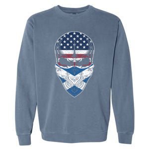 Usa Scotland Roots Gift Scottish American Flag Skull Cool Gift Garment-Dyed Sweatshirt