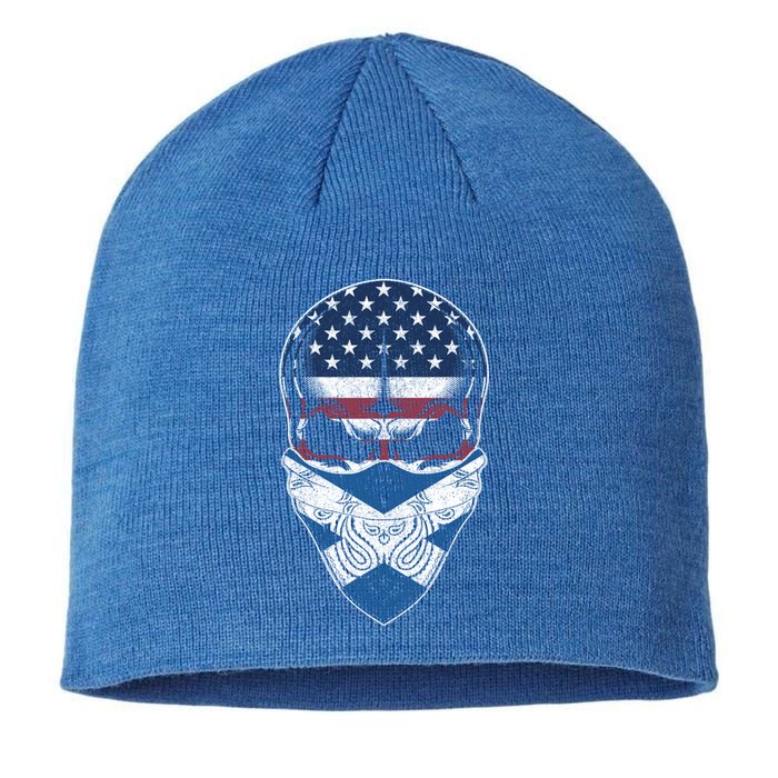 Usa Scotland Roots Gift Scottish American Flag Skull Cool Gift Sustainable Beanie