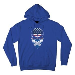 Usa Scotland Roots Gift Scottish American Flag Skull Cool Gift Tall Hoodie