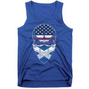 Usa Scotland Roots Gift Scottish American Flag Skull Cool Gift Tank Top