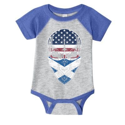Usa Scotland Roots Gift Scottish American Flag Skull Cool Gift Infant Baby Jersey Bodysuit