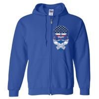 Usa Scotland Roots Gift Scottish American Flag Skull Cool Gift Full Zip Hoodie