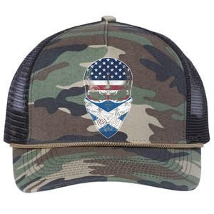 Usa Scotland Roots Gift Scottish American Flag Skull Cool Gift Retro Rope Trucker Hat Cap