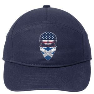 Usa Scotland Roots Gift Scottish American Flag Skull Cool Gift 7-Panel Snapback Hat