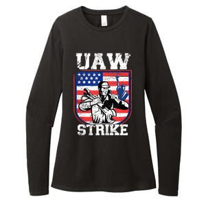 UAW Strike Red United Auto Workers Picket Sign Design Womens CVC Long Sleeve Shirt