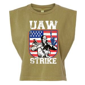 UAW Strike Red United Auto Workers Picket Sign Design Garment-Dyed Women's Muscle Tee