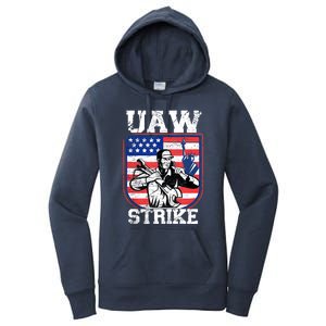 UAW Strike Red United Auto Workers Picket Sign Design Women's Pullover Hoodie