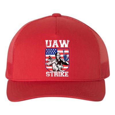 UAW Strike Red United Auto Workers Picket Sign Design Yupoong Adult 5-Panel Trucker Hat