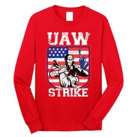 UAW Strike Red United Auto Workers Picket Sign Design Long Sleeve Shirt