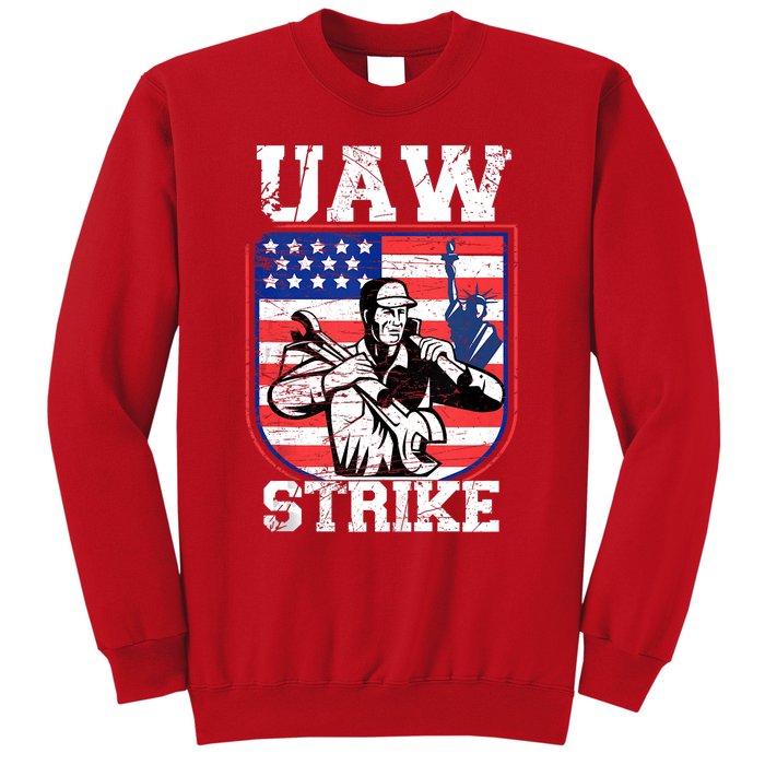 UAW Strike Red United Auto Workers Picket Sign Design Sweatshirt