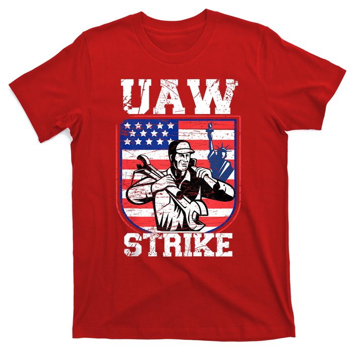 UAW Strike Red United Auto Workers Picket Sign Design T-Shirt