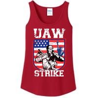 UAW Strike Red United Auto Workers Picket Sign Design Ladies Essential Tank