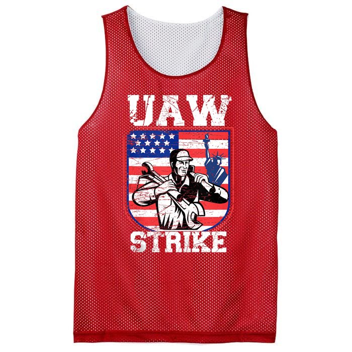 UAW Strike Red United Auto Workers Picket Sign Design Mesh Reversible Basketball Jersey Tank