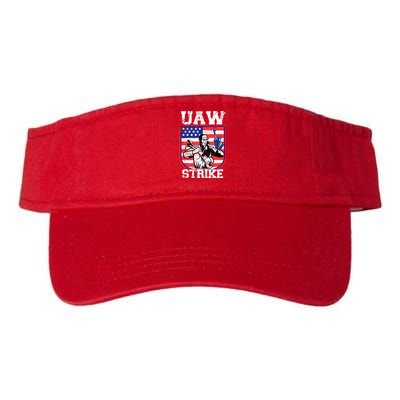 UAW Strike Red United Auto Workers Picket Sign Design Valucap Bio-Washed Visor