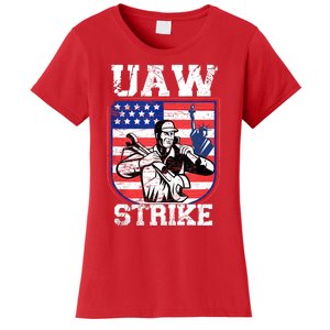 UAW Strike Red United Auto Workers Picket Sign Design Women's T-Shirt