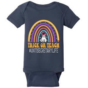 Unit Secretary Rainbow Trick or teach Funny Wo Halloween Baby Bodysuit