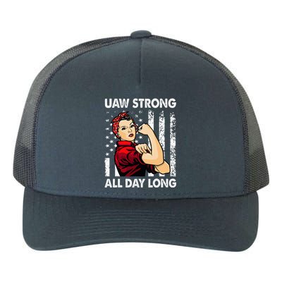 UAW Strike Red United Auto Workers Picket Sign Yupoong Adult 5-Panel Trucker Hat