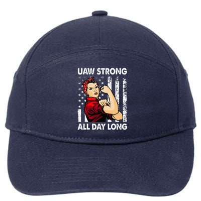 UAW Strike Red United Auto Workers Picket Sign 7-Panel Snapback Hat