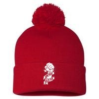 Uaw Strike Red United Auto Workers Picket Sign Pom Pom 12in Knit Beanie