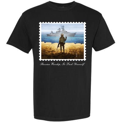 Ukraine Stamp Russian Warship Go F Yourself Island Of Heroes Ukrainian Garment-Dyed Heavyweight T-Shirt