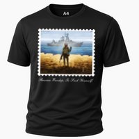Ukraine Stamp Russian Warship Go F Yourself Island Of Heroes Ukrainian Cooling Performance Crew T-Shirt