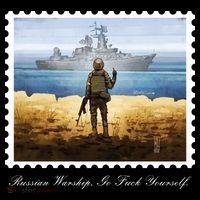 Ukraine Stamp Russian Warship Go F Yourself Island Of Heroes Ukrainian Bucket Hat
