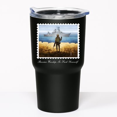 Ukraine Stamp Russian Warship Go F Yourself Island Of Heroes Ukrainian Tumbler