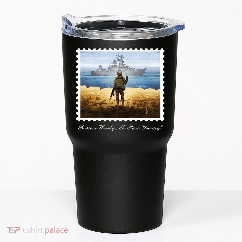 Ukraine Stamp Russian Warship Go F Yourself Island Of Heroes Ukrainian Tumbler
