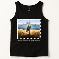 Ukraine Stamp Russian Warship Go F Yourself Island Of Heroes Ukrainian Tank Top