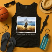 Ukraine Stamp Russian Warship Go F Yourself Island Of Heroes Ukrainian Tank Top