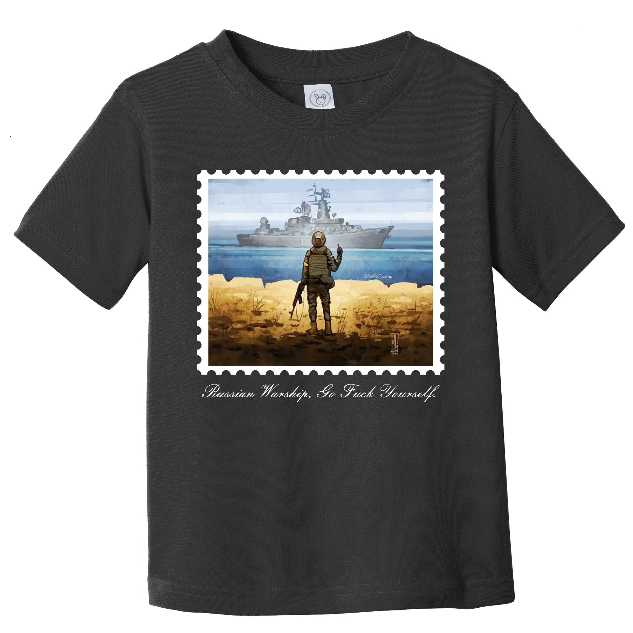 Ukraine Stamp Russian Warship Go F Yourself Island Of Heroes Ukrainian Toddler T-Shirt