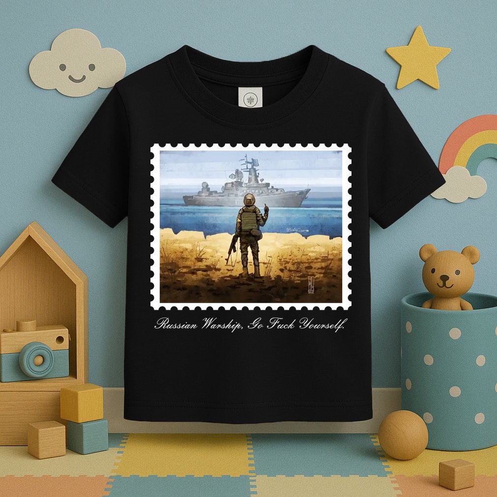 Ukraine Stamp Russian Warship Go F Yourself Island Of Heroes Ukrainian Toddler T-Shirt