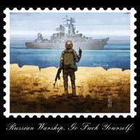 Ukraine Stamp Russian Warship Go F Yourself Island Of Heroes Ukrainian Women's V-Neck T-Shirt