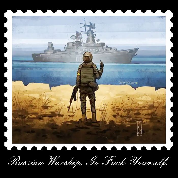 Ukraine Stamp Russian Warship Go F Yourself Island Of Heroes Ukrainian Women's V-Neck T-Shirt
